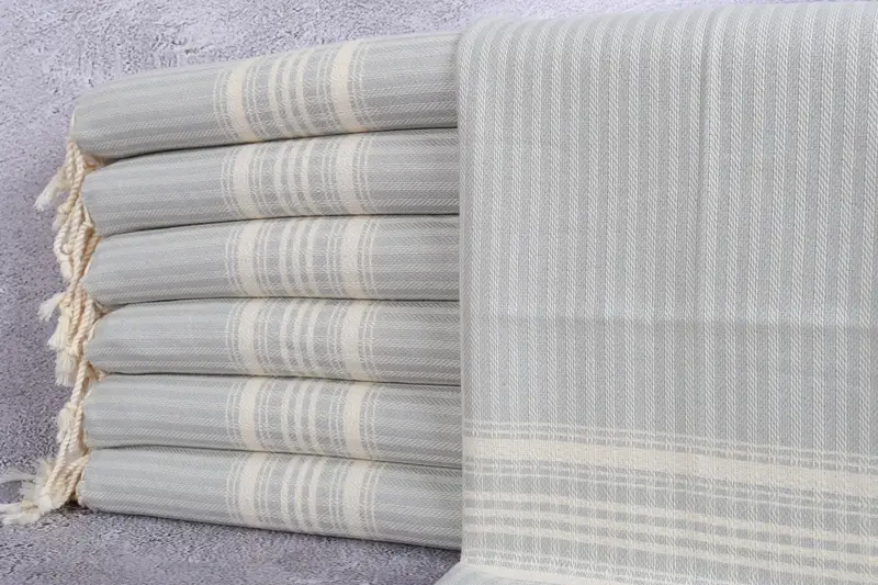 Monogram Hand Towel, Monogrammed Turkish Towel, Personalized Kitchen Towel, 40x18 Cotton Striped Towel, Gift For Best Friend, Wedding Favors - 1