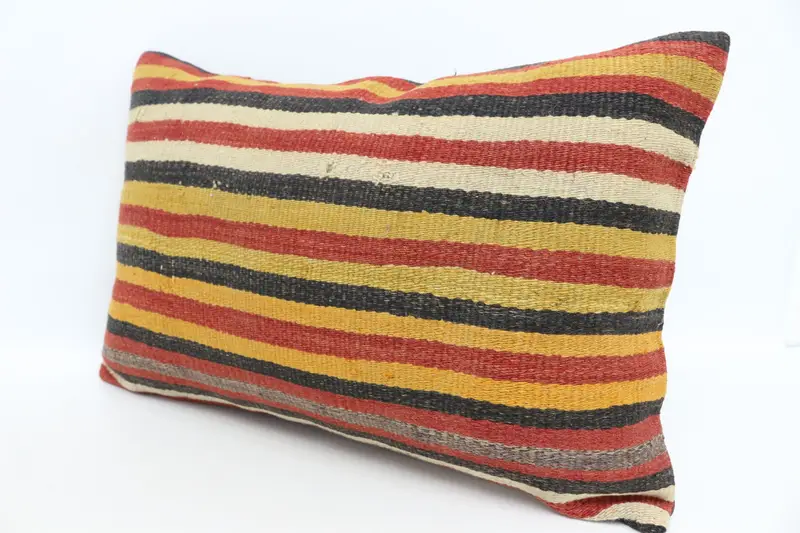 Pillow Case, Boho Pillow Sham Cover, 16x24 Red Cushion Case, Vintage Kilim Throw Pillow, Boho Pillow, Neutral Pillow Cover - 4