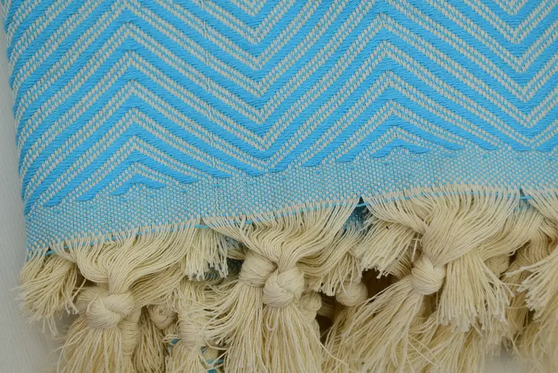 Turkish Blanket Throw, Boyfriend Gift, Tablecloth, 92x80 Cotton Diamond Towel, Woven Blanket, Turkish Cotton Throw Blanket, Boho Throw Blankets - 8