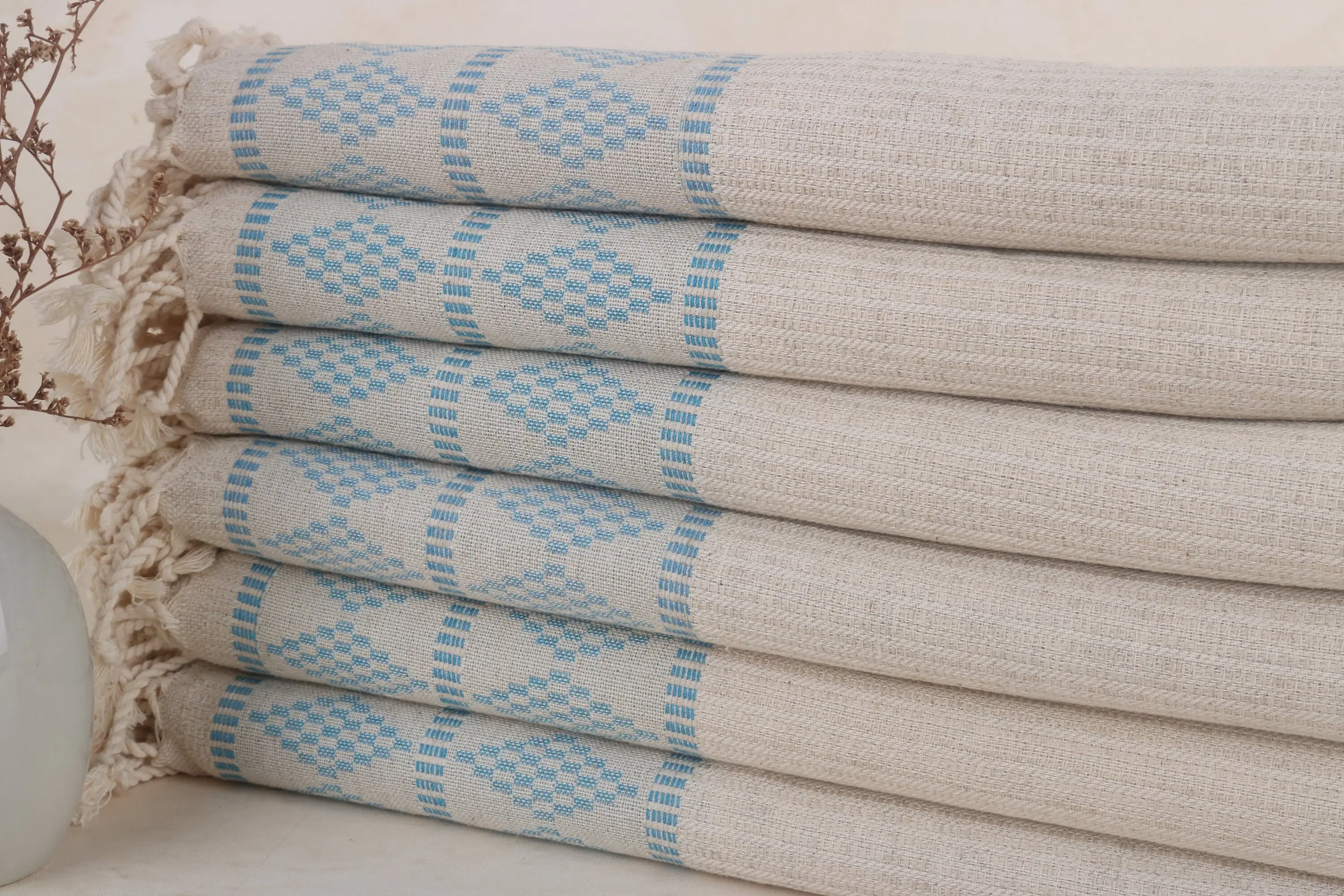 Türk Havlusu Banyo Havlusu Turkuaz Kilim Tasarım, 36x71 İnç - 1