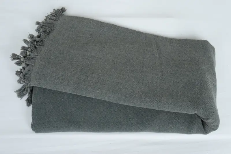 Woven Blanket, Large Beach Towel Personalized, 88x70 Cotton Stonewashed Chevron Towel, Wedding Favors, Woven Throw Blanket, Cotton Bedspread - 6