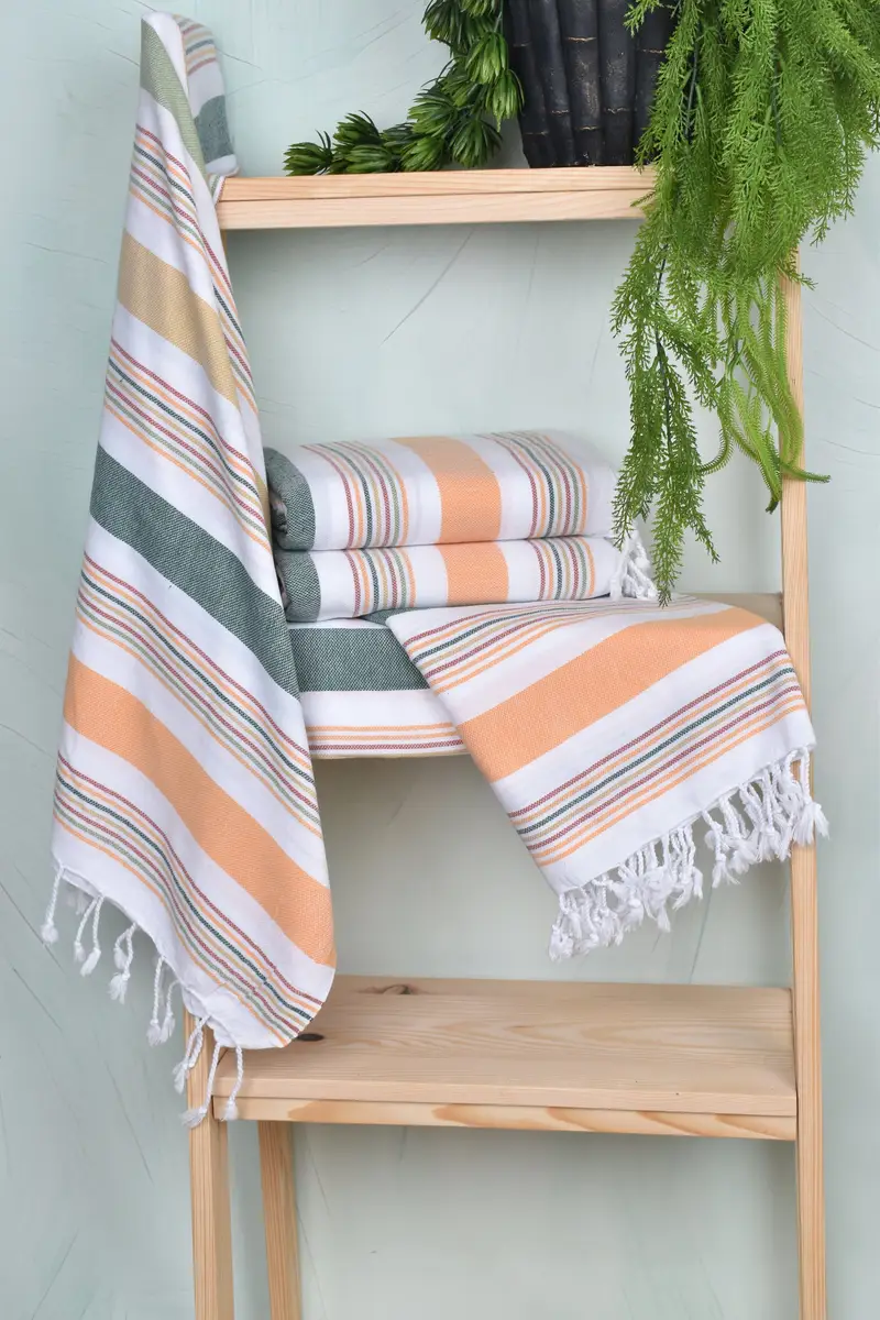 Turkish towel, Handmade Gift, Beach Towel Monogram, Home Decor Gifts, Luxury Turkish Bath Towel, Wedding Shower Gift, 76x38 Cotton Striped Towel - 6