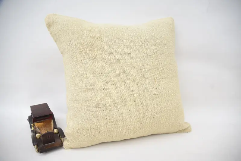 Funda de almohada turca Euro Sham, funda de almohada de regalo beige de 6x6 pulgadas - 1