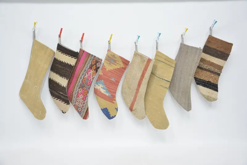 Noel Süsleri Deseni, 8 İnç Geniş Tatil Çorabı