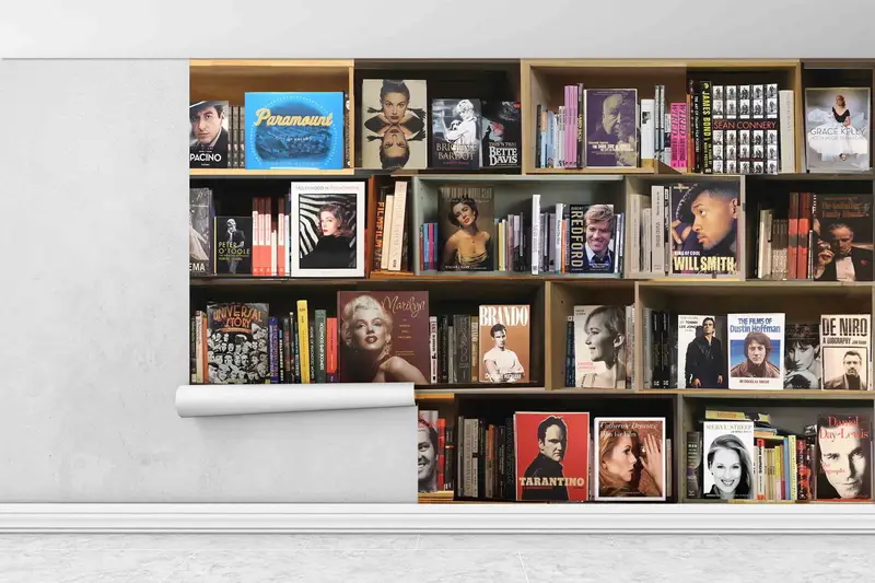 Bookshelf Wall Print, Custom Wall Paper, Library Wallpaper, Book Mural, Modern Wall Decor, 3D Wall Decor,Art Deco Wallpaper,Library Wall Art - 1