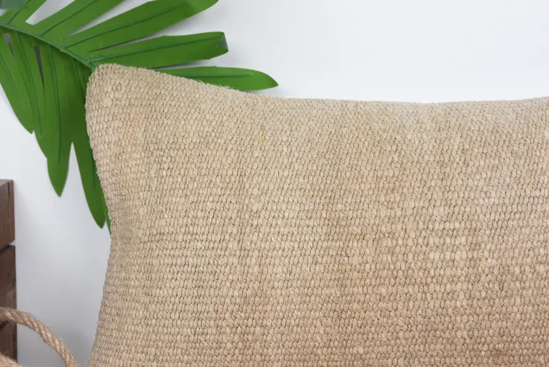 Pillow Case, Handmade Kilim Cushion, Kilim Pillow, Sofa Bolster Pillow Sham, Art Deco Pillow Sham, Vintage Pillow, 8x16 Beige Pillow Case - 2