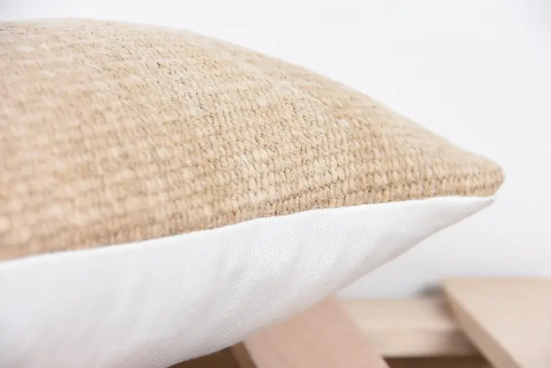 Pillow Case, Handmade Kilim Cushion, Kilim Pillow, Sofa Bolster Pillow Sham, Art Deco Pillow Sham, Vintage Pillow, 8x16 Beige Pillow Case - 7