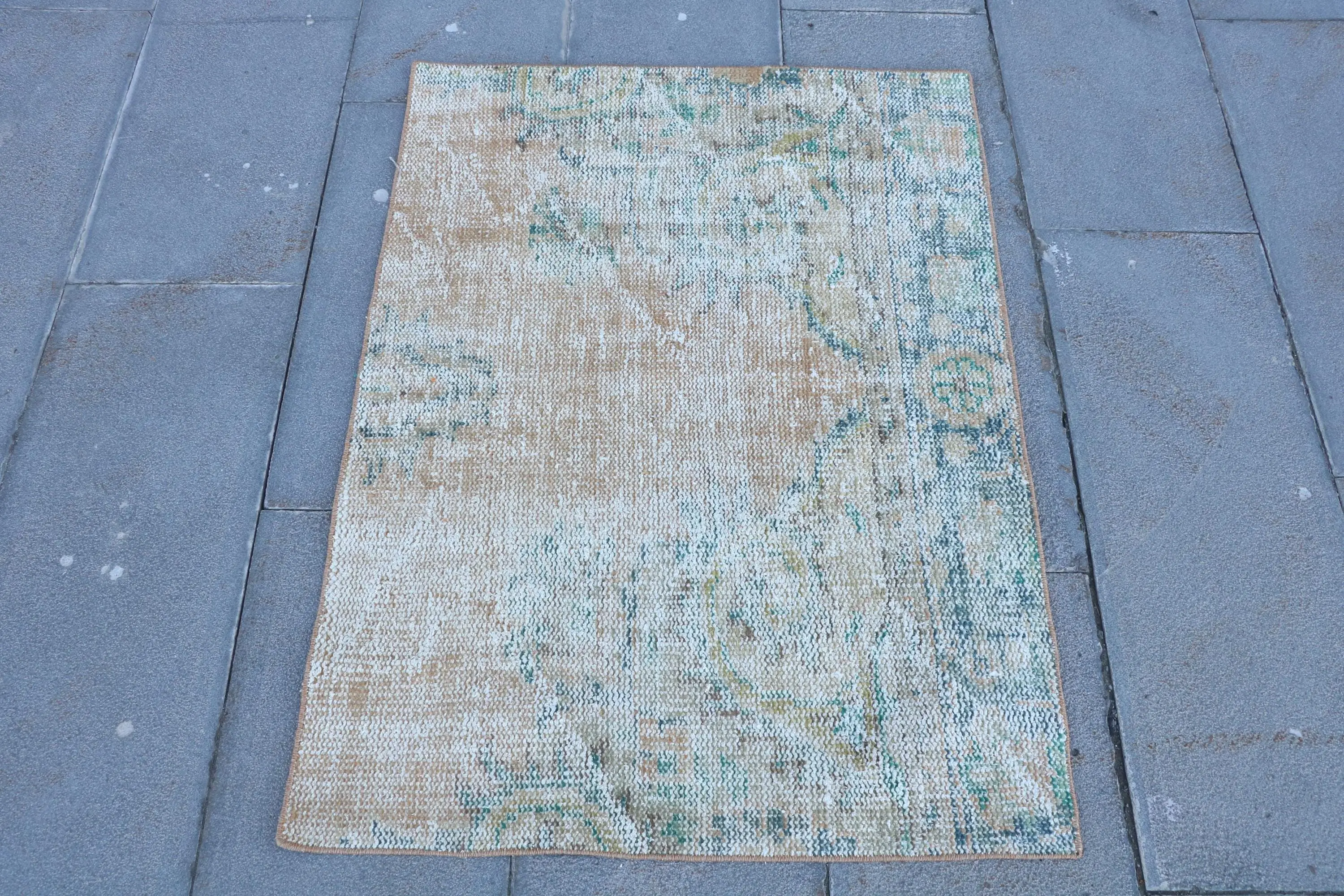 2.5x3.4 ft Vintage Rug, Brown Plants & trees Turkish Rug Wool - 1