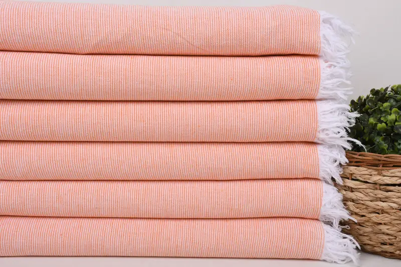 Organic Beach Towel, Valentines Day Gift For Him, Hammam towel, Bachelorette Gifts, Peshtemal Towel USA, Custom Gift, 70x40 Cotton Striped Towel - 2