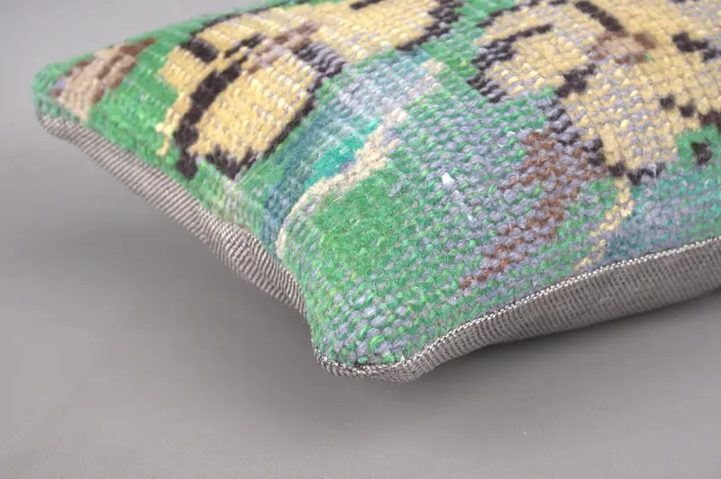 Kilim Pillow, Outdoor Bolster Cushion Cover, Interior Designer Pillow, 8x16 Green Cushion, Oriental Cushion Cover, Cushion, Gift Pillow - 6