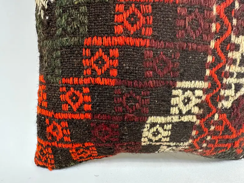 Pillow Sham, Kilim Cushion Sham, Luxury Pillow Sham, Throw Kilim Pillow, Outdoor Cushion, Interior Designer Pillow, 12x12 Brown Cushion - 2