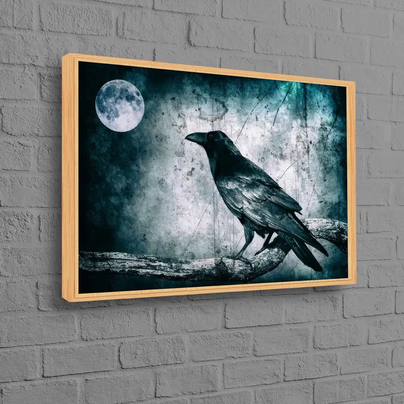 Raven's Loft: gótico blanco y negro de moda Lienzo