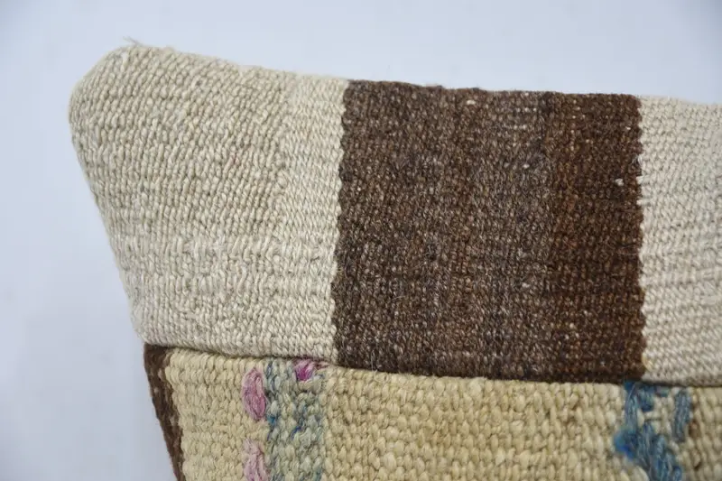 Handmade Throw Pillow Sham, Pillow Sham, Handmade Kilim Cushion, 14x14 Beige Cushion Case, Lounge Throw Pillow Sham, Turkish Pillow, Gift Pillow - 2