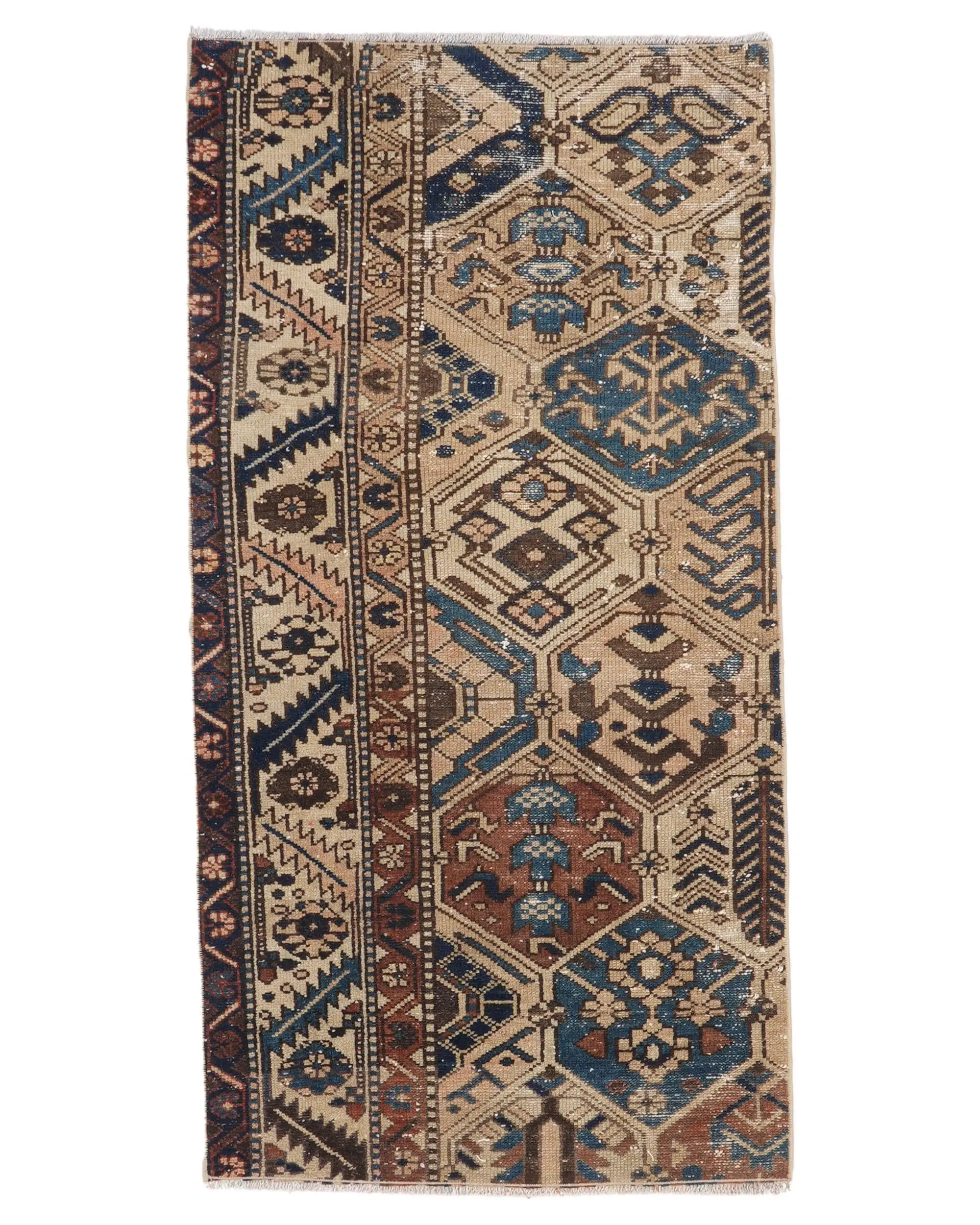 2.5x4.8 ft Small Turkish Vintage Rug, Brown Oriental Wool Rug - 1