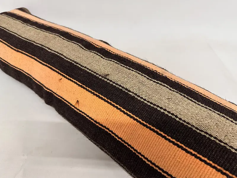 Handmade Rug Seat Cushion Cover, Cushion Cover, Turkish Kilim Pillow, Handmade Kilim Cushion, 12x43 Brown Cushion, Turkish Pillow - 6