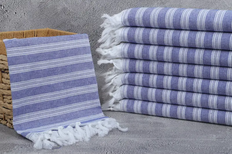 Eco-Friendly Turkish Towel, 68x32 Cotton Striped Towel, Home Decor Gifts, Gift For Her, Personalized Gift For Her, Monogrammed Beach Towel - 3