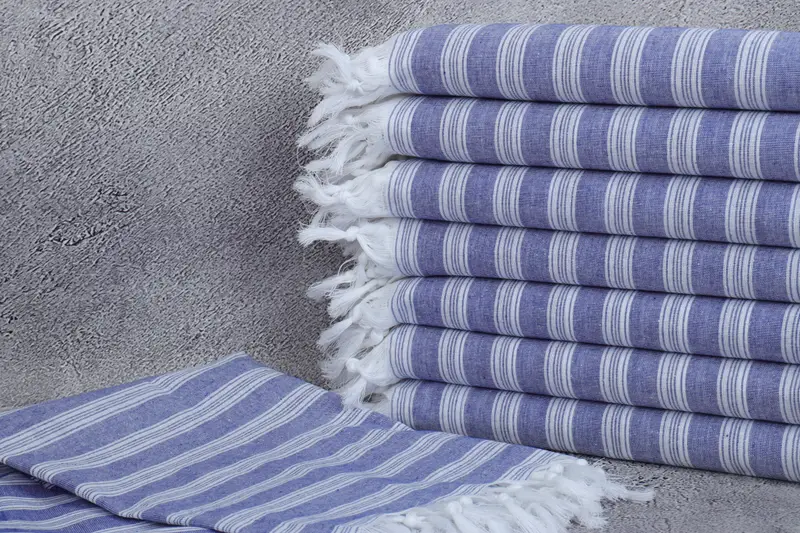 Eco-Friendly Turkish Towel, 68x32 Cotton Striped Towel, Home Decor Gifts, Gift For Her, Personalized Gift For Her, Monogrammed Beach Towel - 2