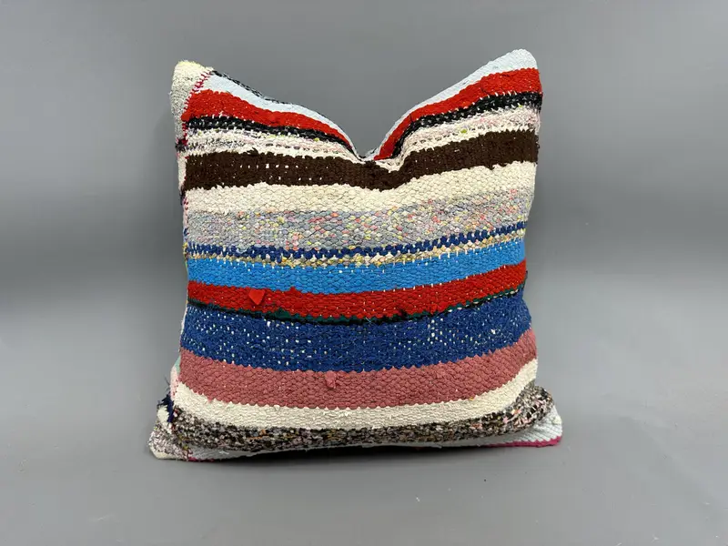 Outdoor Cushion Cover, Hippie Throw Pillow Cover, 20x20 Blue Pillow Cover, Cushion Cover, Home Decor Pillow, Kilim Pillow, Gift Pillow - 1