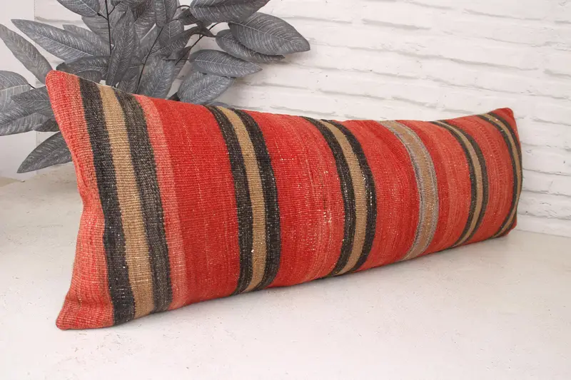 Gift Pillow, Bright Cushion Cover, 12x36 Red Pillow, Yoga Cushion Case, Decorative Pillow Case, Boho Pillow, Pillow Sham, Interior Designer Pillow - 3