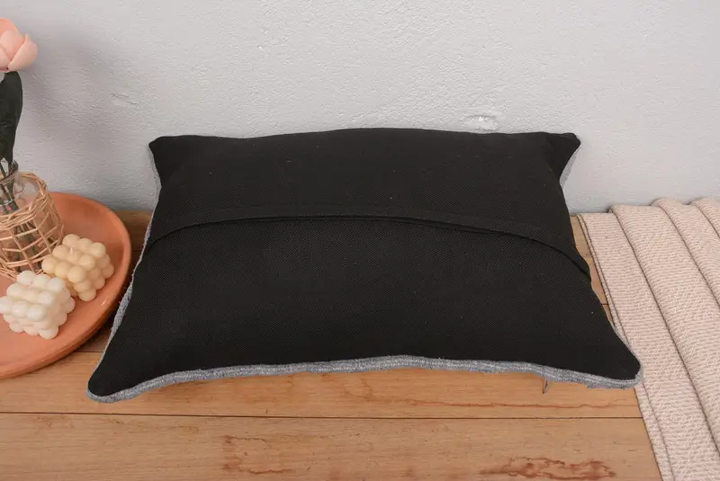 Meditation Pillow Cover, Yoga Pillow Cover, Boho Pillow Sham Cover, Pillow Cover, Pillow for Sofa, 16x24 Gray Pillow Cover, Throw Kilim Pillow - 6