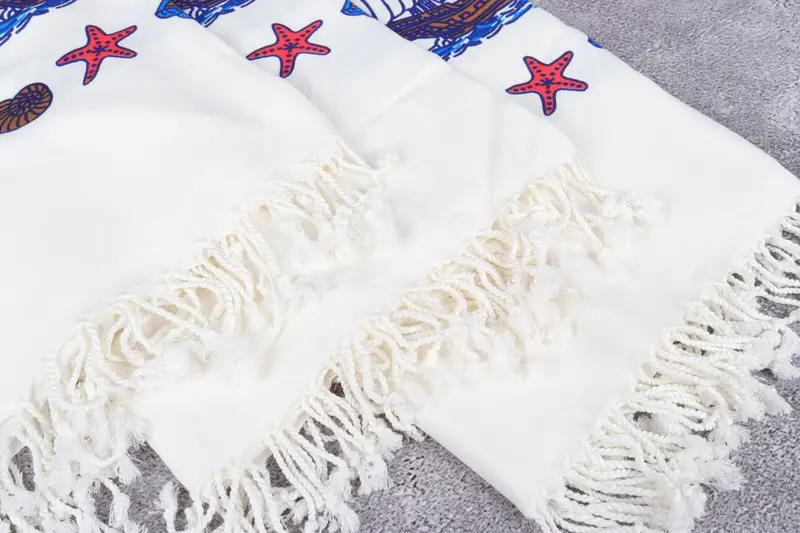 Custom Beach Towel, Valentines Day Gift, Monogrammed Turkish Towel, Sand-resistant towel, 70x40 Cotton Ship Patterned Towel, Turkish towel - 6