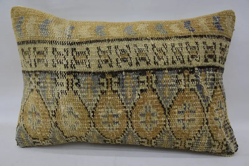Minimalist Turkish Beige Cushion, Woven Moroccan New Home Gift Pillow Sham - 1