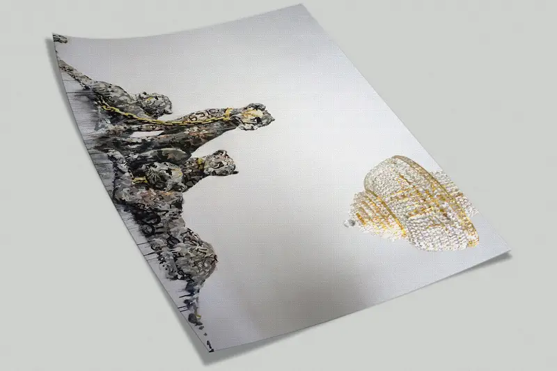 Modern Wall Paper,Banksy Cheetah Wall Art,Street Wall Decor,Wall Paper Peel and Stick,Paper Wall Art ,Leopard Wall Art, - 8