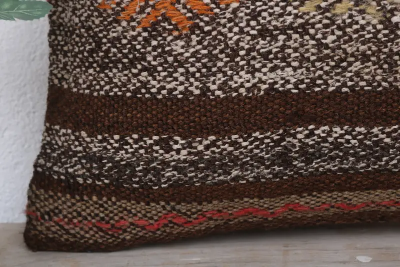 14x14 Red Cushion Case, Home Decor Pillow, Ethnic Throw Pillow, Throw Kilim Pillow, Crochet Pattern Cushion Cover, Pillow Sham, Turkish Kilim Pillow - 3