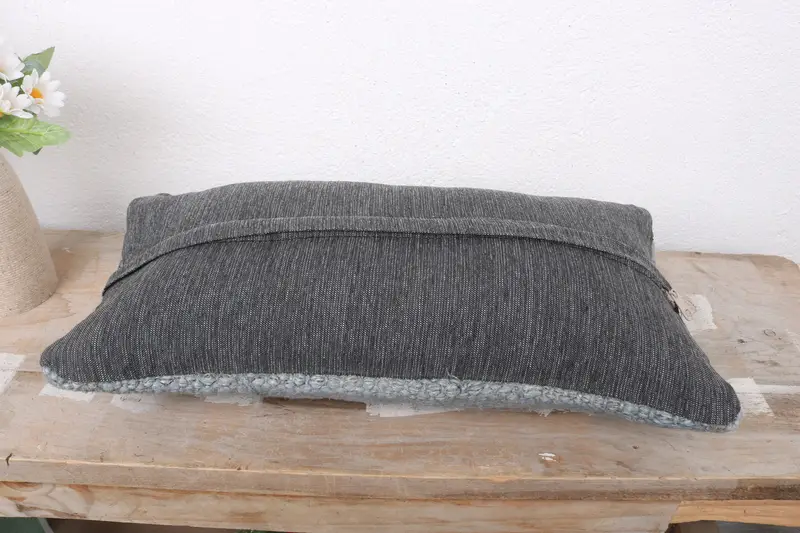 Home Decor Pillow, Pillow Sham, Yoga Pillow Case, 8x16 Gray Pillow Sham, Seat Cushion Cover, Pillow for Sofa, Farmhouse Cushion, Vintage Pillow - 7
