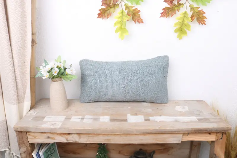 Home Decor Pillow, Pillow Sham, Yoga Pillow Case, 8x16 Gray Pillow Sham, Seat Cushion Cover, Pillow for Sofa, Farmhouse Cushion, Vintage Pillow - 1