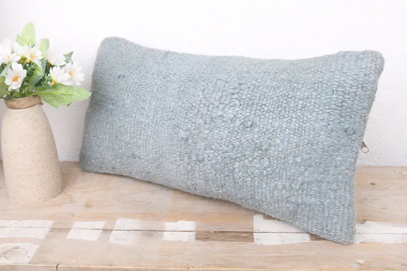 Home Decor Pillow, Pillow Sham, Yoga Pillow Case, 8x16 Gray Pillow Sham, Seat Cushion Cover, Pillow for Sofa, Farmhouse Cushion, Vintage Pillow - 4