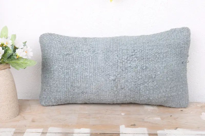 Home Decor Pillow, Pillow Sham, Yoga Pillow Case, 8x16 Gray Pillow Sham, Seat Cushion Cover, Pillow for Sofa, Farmhouse Cushion, Vintage Pillow - 2