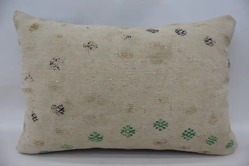 Pillow, 16x24 Beige Cushion, Anatolian Pillow, Interior Designer Pillow, Southwestern Cushion, Kilim Pillow Cover, Home Decor Pillow - 1