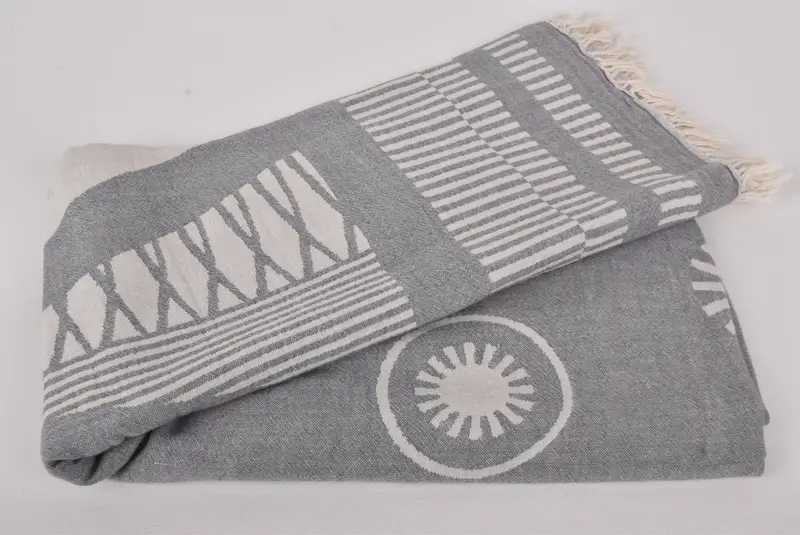 Birthday Gift, Personalized Beach Towel, Wedding Favors, Yoga Towel, Family Gift Basket, Lightweight Turkish towel, 70x38 Cotton Fish Design Towel - 5