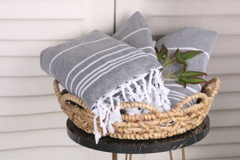 Welcome Wedding Gift, 38x18 Cotton Striped Towel, Beach Theme Wedding Gift, Turkish Hand Towel, Monogram Hand Towel, Turkish Towel Hand Towel - 5