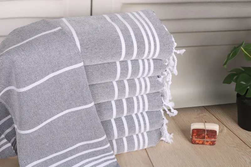 Welcome Wedding Gift, 38x18 Cotton Striped Towel, Beach Theme Wedding Gift, Turkish Hand Towel, Monogram Hand Towel, Turkish Towel Hand Towel - 1