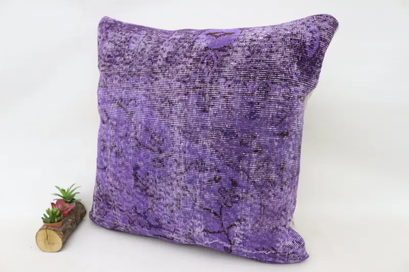 28x28 Purple Pillow Sham, Throw Kilim Pillow, Turkish Bench Pillow Cover, Turkish Bench Cushion, Pillow for Sofa, Turkish Kilim Pillow, Pillow Case - 5