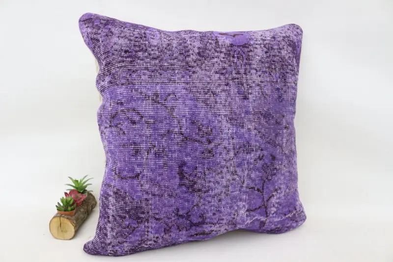 28x28 Purple Pillow Sham, Throw Kilim Pillow, Turkish Bench Pillow Cover, Turkish Bench Cushion, Pillow for Sofa, Turkish Kilim Pillow, Pillow Case - 3