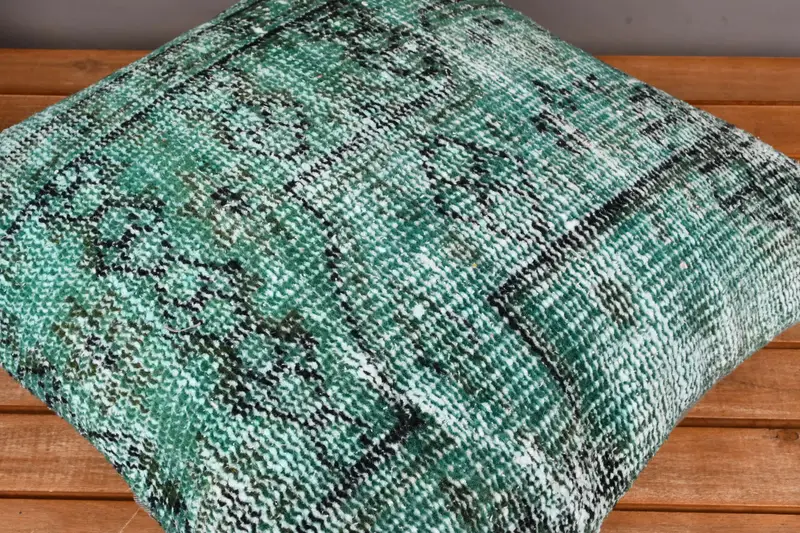 Ethnical Kilim Rug Pillow, Cushion, Gift Pillow, Outdoor Pillow Sham, Kilim Pillow, 20x20 Green Cushion Case, Handwoven Pillow Cover Pillow Cover - 4