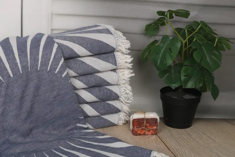 Gift For Coworker, Absorbent Turkish towel, Wedding Favors, 70x36 Cotton Sun Design Towel, Turkish hand towel, Eco-friendly Turkish peshtemal towel - 2