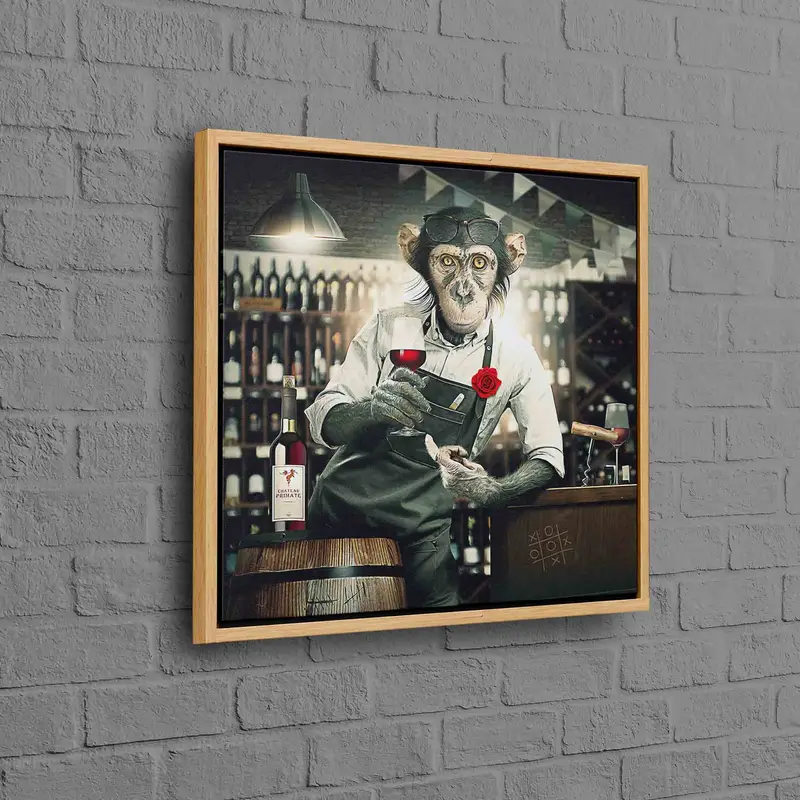 Modern Banksy Monkey Canvas Print: Trendy Wall Art Decor