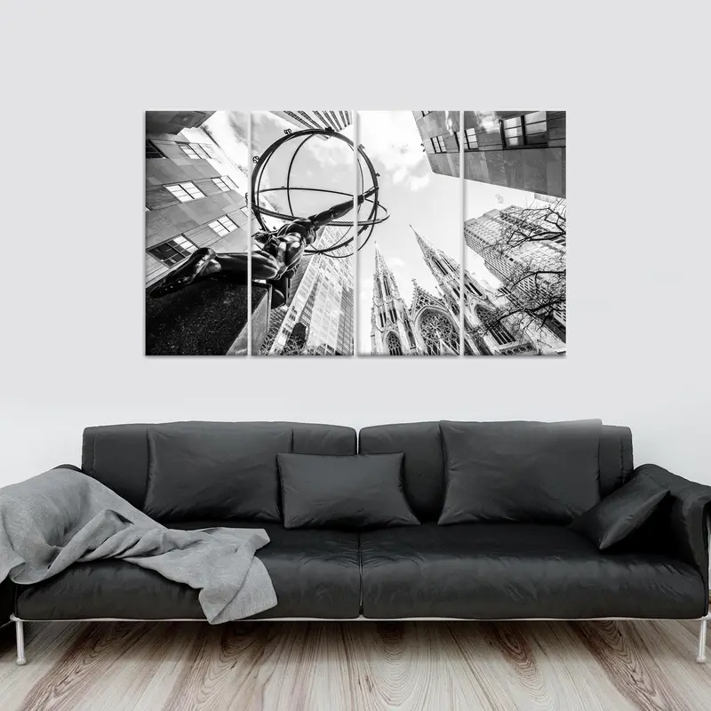 New York Canvas Decor, City Landscape, NY, Cityscape, Atlas Statue Art, City Canvas Art, Wall Hanging Art, Canvas Wall Art, Modern Canvas - 8