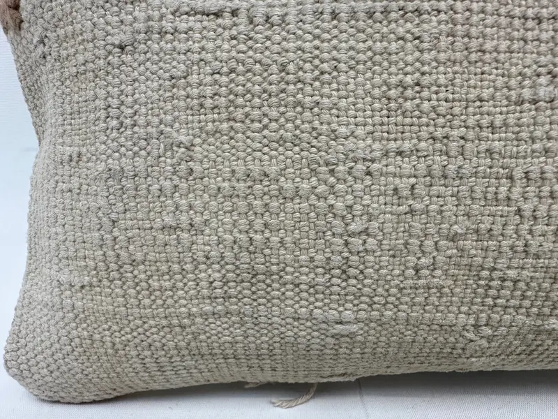 Turkish Bench Pillow Case, Turkish Kilim Pillow, 10x20 Beige Pillow Cover, Cushion Cover, Antique Pillows, Handmade Kilim Cushion - 4