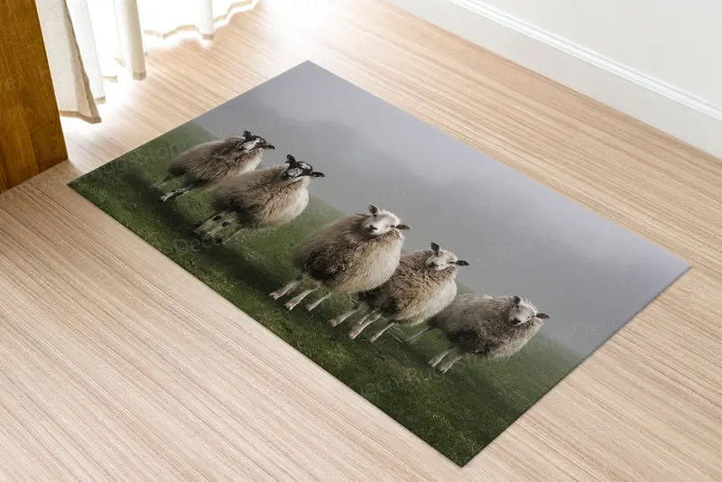 エレガントなファームハウスプリントラグ：ご自宅にモダンな快適さをもたらします。
