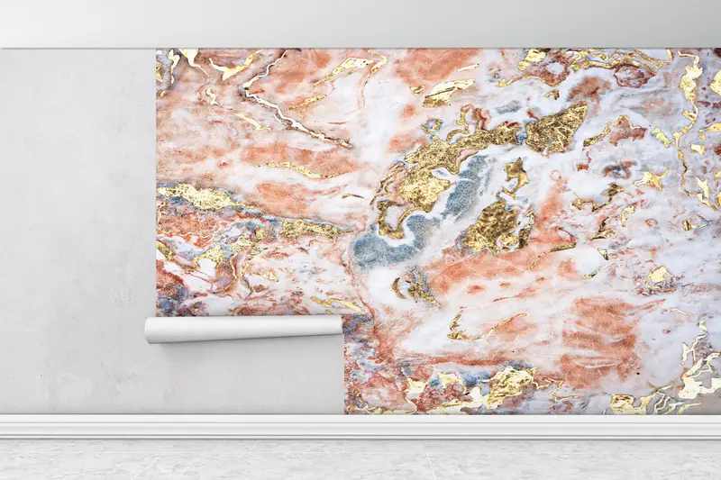Soft Tones Marble Wall Art, Paper Wall Art, Modern Mural, Wall Paper Peel and Stick, Bright Wall Paper, Alcohol Ink Wall Decor, - 1