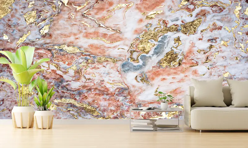 Soft Tones Marble Wall Art, Paper Wall Art, Modern Mural, Wall Paper Peel and Stick, Bright Wall Paper, Alcohol Ink Wall Decor, - 6