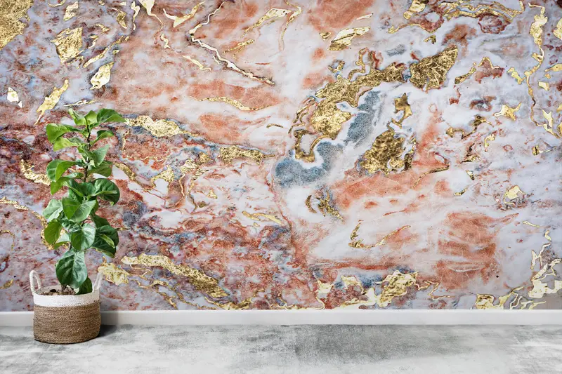 Soft Tones Marble Wall Art, Paper Wall Art, Modern Mural, Wall Paper Peel and Stick, Bright Wall Paper, Alcohol Ink Wall Decor, - 5