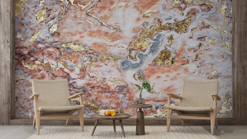 Soft Tones Marble Wall Art, Paper Wall Art, Modern Mural, Wall Paper Peel and Stick, Bright Wall Paper, Alcohol Ink Wall Decor, - 7