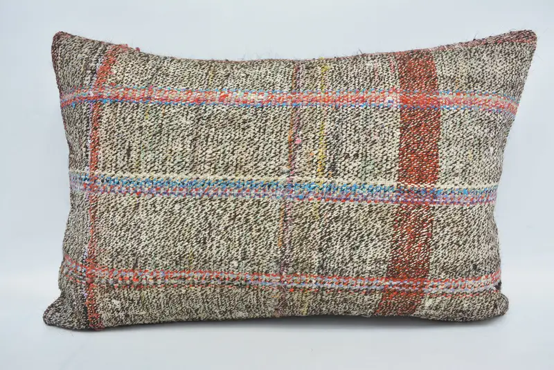 16x24 Brown Pillow, Turkish Kilim Pillow, Boho Pillow, Vintage Kilim Throw Pillow, Cushion, Living Room Throw Pillow Cover, Meditation Pillow Case - 1