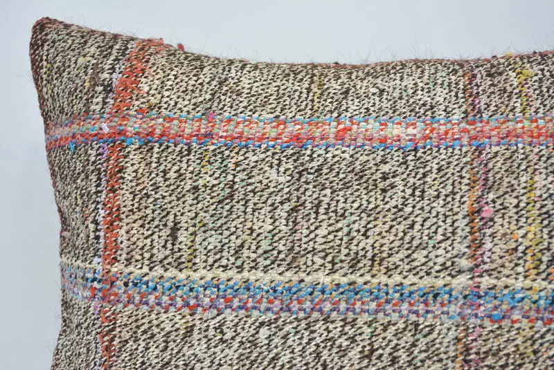 16x24 Brown Pillow, Turkish Kilim Pillow, Boho Pillow, Vintage Kilim Throw Pillow, Cushion, Living Room Throw Pillow Cover, Meditation Pillow Case - 2